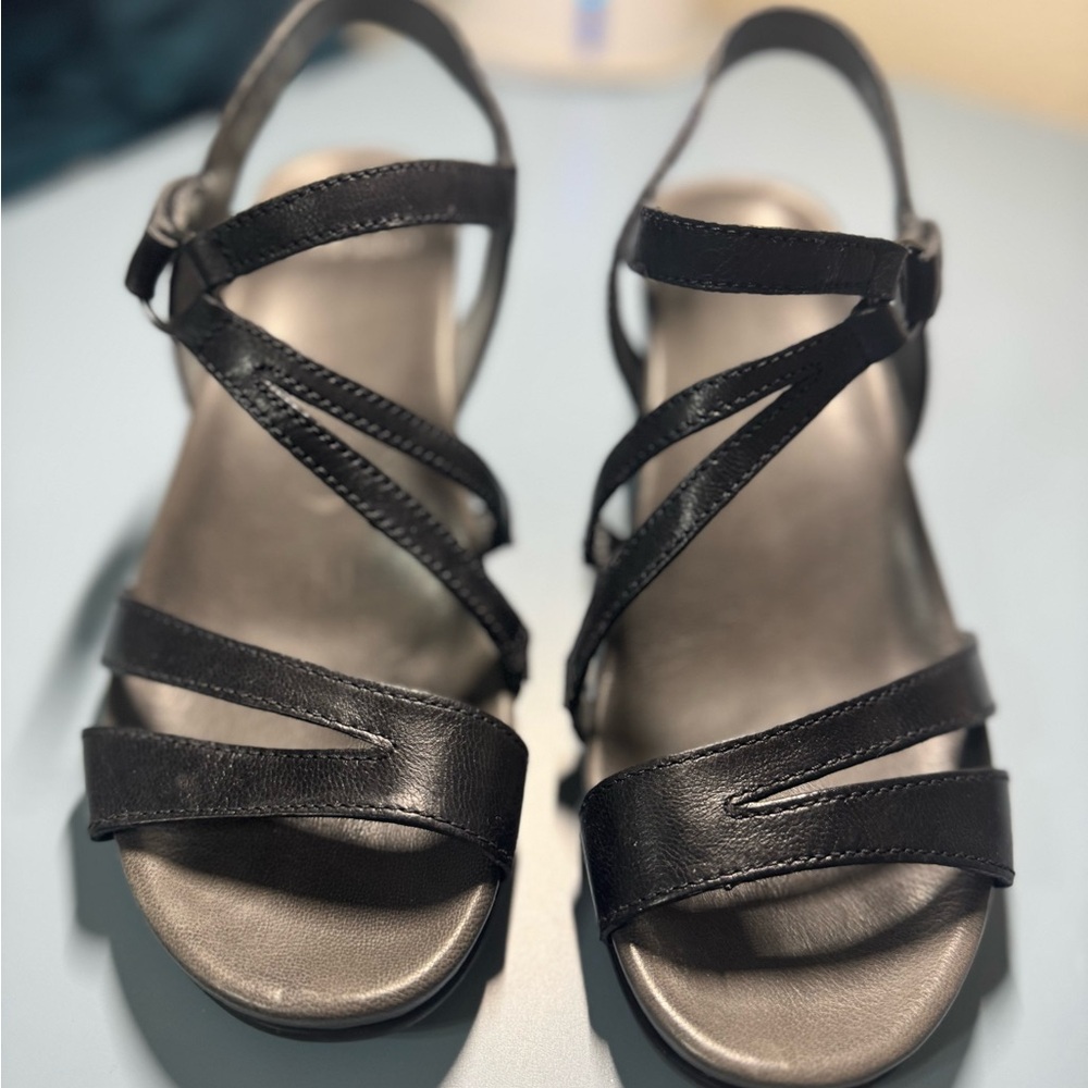 Dansko Black Leather Sandals